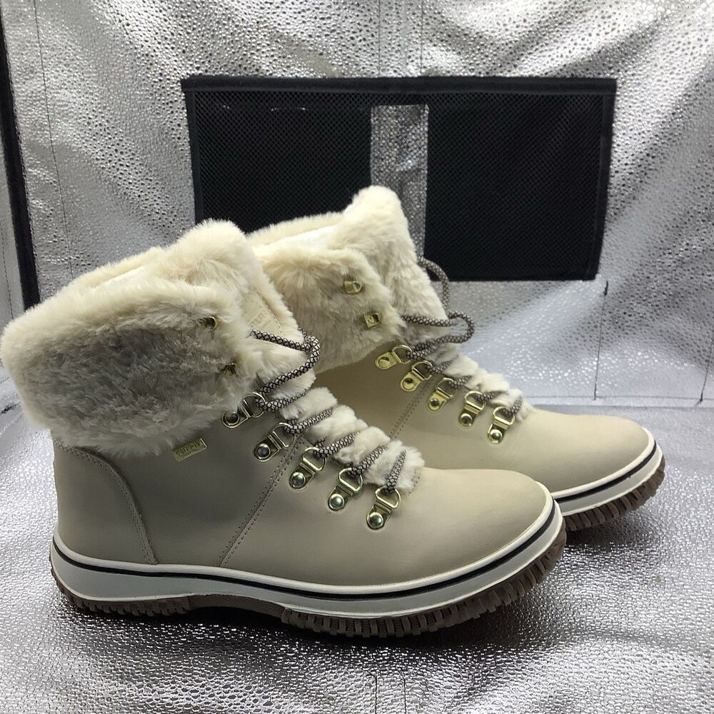 Pajar Galat Women’s 8.5 Sand Waterproof Leather Shearling Snow Boots EU 40